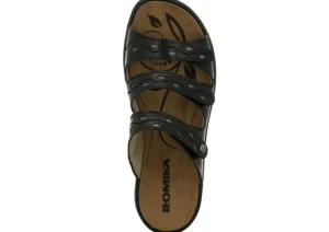 Ibiza 66 Black Leather Slide Sandal