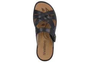 Ibiza 99 Black Leather Slide Sandal