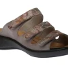 Ibiza 106 Grey Floral Print Perforated Slide Sandal