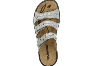 Ibiza 66 Platinum Metallic Leather Slide Sandal