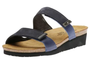 Jacey Navy Wide Width Slide Sandal