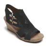 Janna Black Nubuck Wedge Sandal