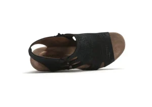 Janna Black Nubuck Wedge Sandal