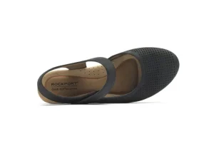 Judson Black Perforated Leather Wedge Sandal