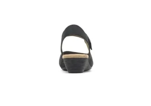 Judson Black Perforated Leather Wedge Sandal