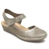 Judson Metallic Perforated Leather Wedge Sandal