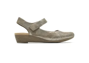 Judson Metallic Perforated Leather Wedge Sandal