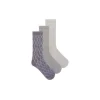 K. Bell Grey Diamond Texture Crew Socks (3 Pair Pack)