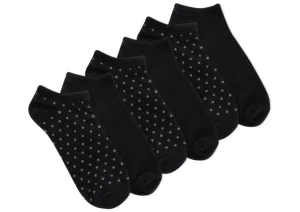 K. Bell Women's Black No Show Socks (Six Pair Pack)