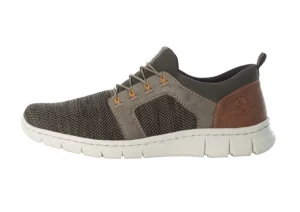 Knittech Green Brown Mesh Slip-On Bungee Sneaker