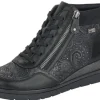 Korfu Black Paisley Wedge Ankle Boot