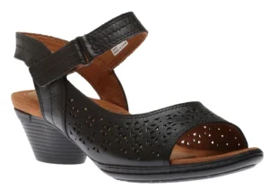 Laurel Black Perforated Sandal