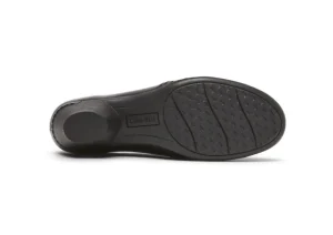 Laurel Slip-On Black Leather Low Heel