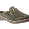 Leinen Green Slip-On Mule