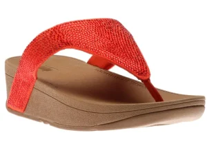 Lottie Shimmer Crystal Passion Red Thong Sandal