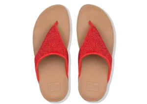 Lottie Shimmer Crystal Passion Red Thong Sandal