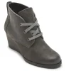 Lucinda Black Nubuck Leather Wedge Heel Chukka Boot