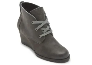 Lucinda Black Nubuck Leather Wedge Heel Chukka Boot