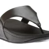 Lulu Black Leather Thong Sandal
