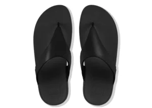 Lulu Black Leather Thong Sandal