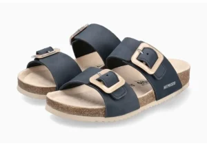 Madison Navy Leather Slide Sandal