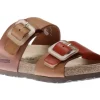 Madison Tan Orange Leather Slide Sandal