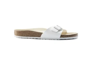 Madrid Birko-Flor White Slide Sandal