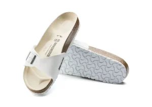 Madrid Birko-Flor White Slide Sandal