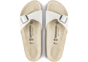 Madrid Birko-Flor White Slide Sandal