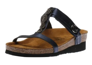 Malibu Polar Sea Metallic Blue Rhinestone Slide Sandal