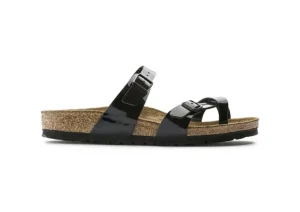 Mayari Birko-Flor Black Patent Sandal