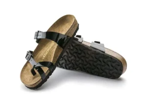 Mayari Birko-Flor Black Patent Sandal