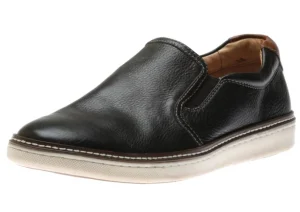 McGuffey Black Leather Slip-On Sneaker