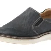 McGuffey Perforated Navy Leather Slip-On Sneaker