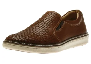 McGuffey Woven Tan Brown Leather Slip-On Sneaker
