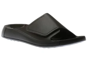 Men's 2nd Cozmo Black Leather Slide Sandal