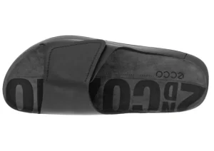 Men's 2nd Cozmo Black Leather Slide Sandal