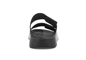Men's 2nd Cozmo Black Leather Double Strap Slide Sandal