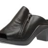 Mokassetta 297 Black Zipper Slide Heel Sandal