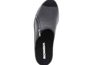 Mokassetta 297 Black Zipper Slide Heel Sandal