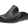 Monaco 202G Black Leather Slipper