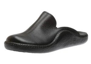 Monaco 202G Black Leather Slipper