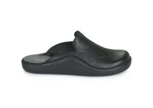 Monaco 202G Black Leather Slipper