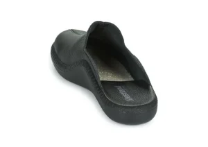 Monaco 202G Black Leather Slipper