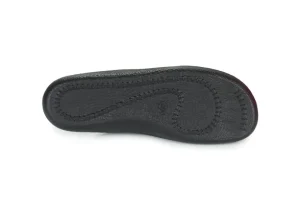 Monaco 202G Black Leather Slipper
