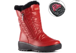 Monica Red Mid-Calf Winter Boot