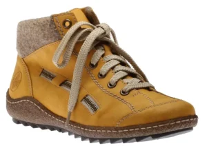 Morelia Yellow Fleece Lined Lace-Up Ankle Sneaker