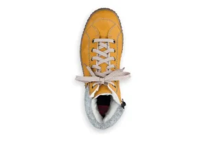 Morelia Yellow Fleece Lined Lace-Up Ankle Sneaker