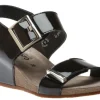 Morgana Black Patent Wedge Sandal