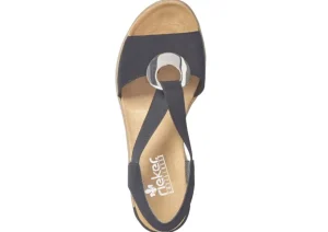 Morokko Black Silver Disc Wedge Sandal